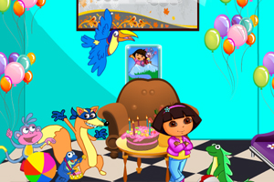 布置朵拉的生日派对