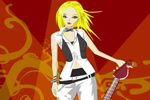 时尚的摇滚吉他手