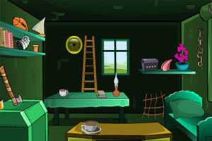 昏暗绿色房间逃脱