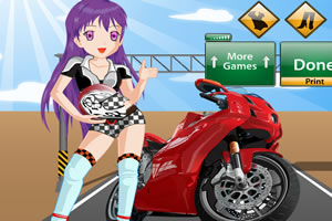 可爱的摩托女孩