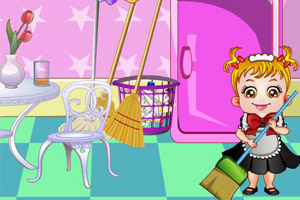 可爱宝贝打扫房间
