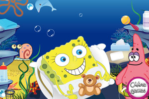 海绵宝宝换尿布