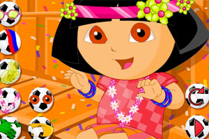 世界杯球迷朵拉脸部彩绘