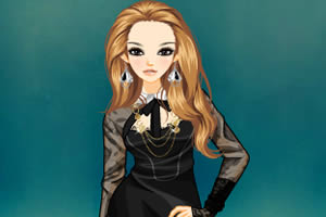 时尚黑礼服装扮