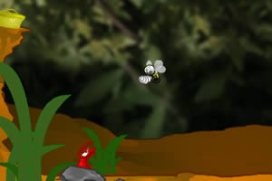 小蜜蜂搬运蚕蛹