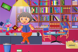 朵拉清理图书馆