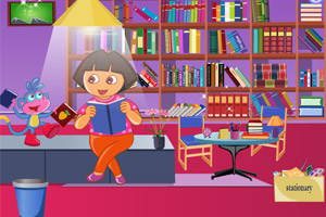 朵拉清理图书馆