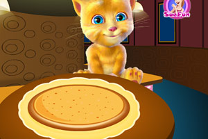 说话猫烹饪披萨