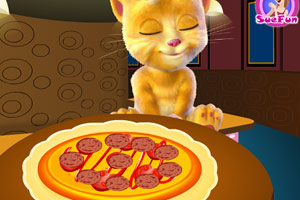 说话猫烹饪披萨