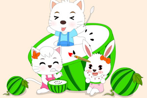 妮妮猫填色之夏日清凉