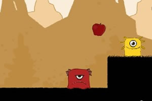 黄色小怪吃苹果