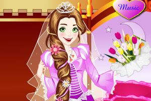 长发公主婚礼装扮