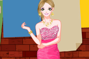 粉红甜心连衣裙