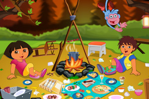 朵拉清理森林营地