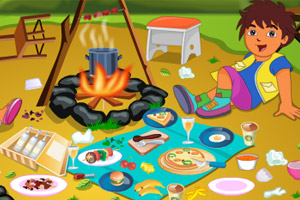 朵拉清理森林营地