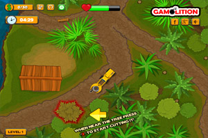 砍伐树木切割小车