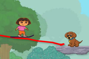 朵拉救狗狗画线版 