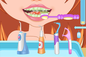 可爱花童去看牙