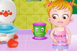 可爱宝贝打扫浴室