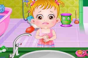 可爱宝贝打扫浴室