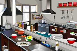 清洁快餐店厨房