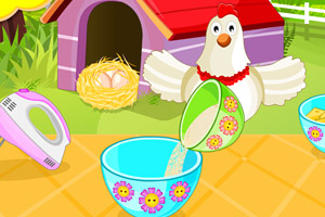 可爱的小鸡蛋糕