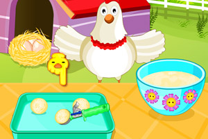 可爱的小鸡蛋糕