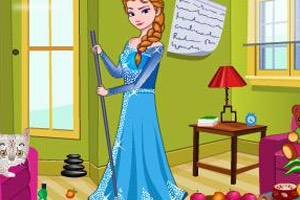 艾莎整理房间