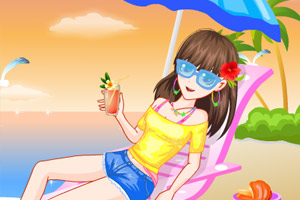 夏威夷海滩美女