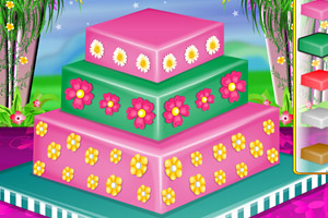 芭比碎花蛋糕装饰