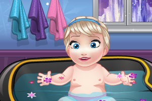 艾尔莎宝贝要洗澡