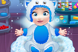 艾尔莎宝贝要洗澡