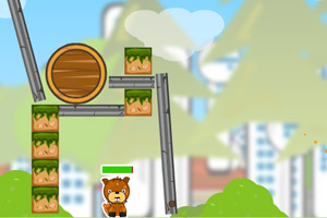 给小松鼠吃松果