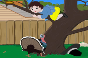 怕火鸡的小女孩