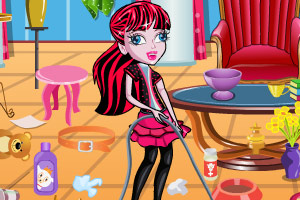 怪物女孩打扫客厅