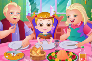 可爱宝贝家庭晚餐聚会