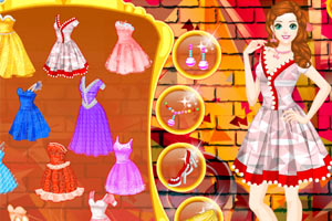 几何印花连身裙