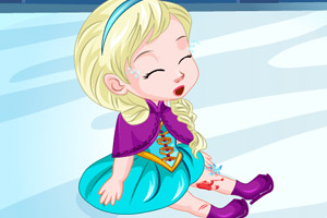 艾尔莎宝贝摔伤了