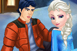 艾尔莎和王子接吻