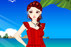 黄金海岸边的女孩