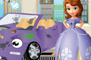 苏菲亚清洗爱车