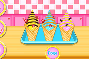 制作甜筒冰淇淋