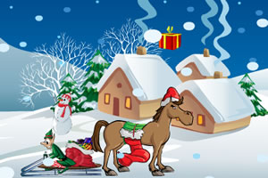 圣诞小马接礼物