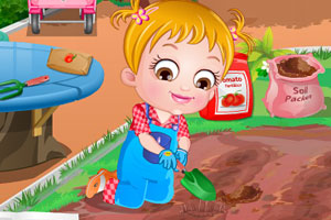 可爱宝贝种西红柿