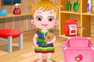 可爱宝贝种西红柿