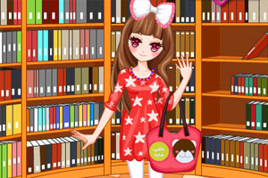 图书馆可爱女孩