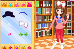 图书馆可爱女孩