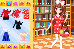 图书馆可爱女孩