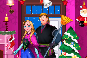 安娜和王子圣诞节打扫