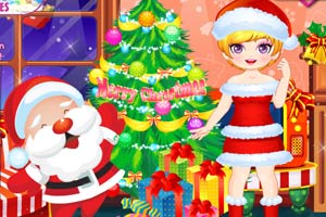 装饰蓬蓬的圣诞树